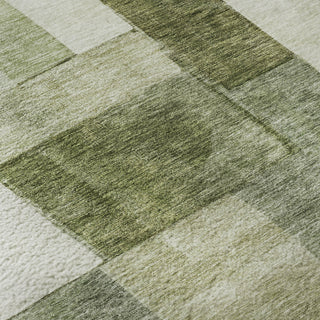 Piper Looms Mayfield Squares AMF1190 Sage Machine Washable Area Rug Swatch Image
