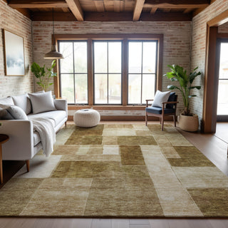 Piper Looms Mayfield Squares AMF1190 Terracotta Machine Washable Area Rug Lifestyle Image Feature
