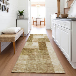 Piper Looms Mayfield Squares AMF1190 Terracotta Machine Washable Area Rug Runner Lifestyle Image Feature