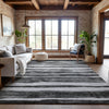 Piper Looms Mayfield Stripes AMF1191 Charcoal Machine Washable Area Rug Lifestyle Image Feature