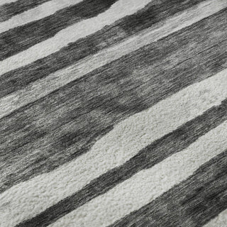 Piper Looms Mayfield Stripes AMF1191 Charcoal Machine Washable Area Rug Swatch Image