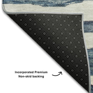 Piper Looms Mayfield Stripes AMF1191 Denim Machine Washable Area Rug Backing Image