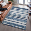 Piper Looms Mayfield Stripes AMF1191 Denim Machine Washable Area Rug Lifestyle Image Feature