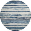 Piper Looms Mayfield Stripes AMF1191 Denim Machine Washable Area Rug Round Main Image