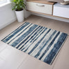 Piper Looms Mayfield Stripes AMF1191 Denim Machine Washable Area Rug Scatter Lifestyle Image Feature
