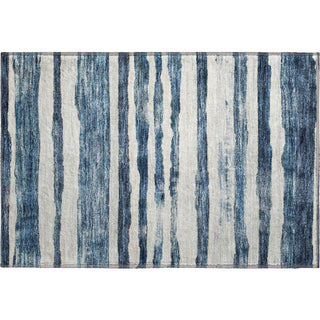 Piper Looms Mayfield Stripes AMF1191 Denim Machine Washable Area Rug Scatter Main Image