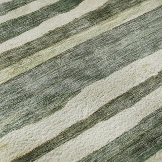 Piper Looms Mayfield Stripes AMF1191 Sage Machine Washable Area Rug Swatch Image