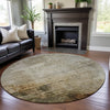 Piper Looms Mayfield Abstract AMF1193 Linen Machine Washable Area Rug Round Lifestyle Image Feature