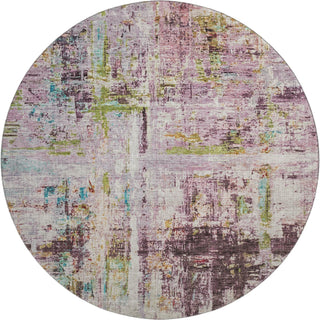 Piper Looms Mayfield Abstract AMF1194 Lavender Machine Washable Area Rug Round Main Image