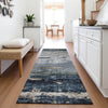 Piper Looms Mayfield Abstract AMF1195 Navy Machine Washable Area Rug Runner Lifestyle Image Feature