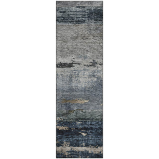 Piper Looms Mayfield Abstract AMF1195 Navy Machine Washable Area Rug Runner Main Image