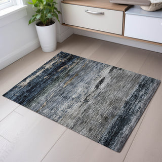 Piper Looms Mayfield Abstract AMF1195 Navy Machine Washable Area Rug Scatter Lifestyle Image Feature