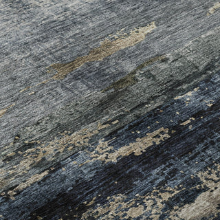 Piper Looms Mayfield Abstract AMF1195 Navy Machine Washable Area Rug Swatch Image