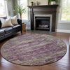 Piper Looms Mayfield Abstract AMF1196 Blush Machine Washable Area Rug Round Lifestyle Image Feature