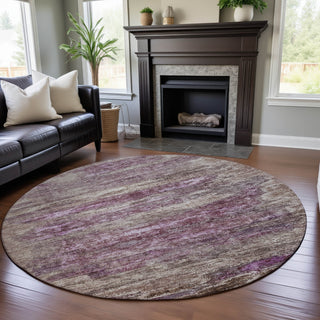Piper Looms Mayfield Abstract AMF1196 Blush Machine Washable Area Rug Round Lifestyle Image Feature