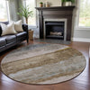 Piper Looms Mayfield Abstract AMF1197 Beige Machine Washable Area Rug Round Lifestyle Image Feature