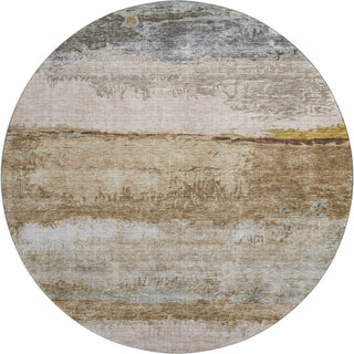 Piper Looms Mayfield Abstract AMF1197 Beige Machine Washable Area Rug Round Main Image