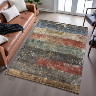 Piper Looms Mayfield Stripes AMF1198 Fern Machine Washable Area Rug Lifestyle Image Feature