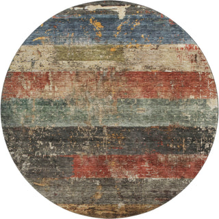 Piper Looms Mayfield Stripes AMF1198 Fern Machine Washable Area Rug Round Main Image