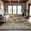 Piper Looms Mayfield Abstract AMF1199 Taupe Machine Washable Area Rug Lifestyle Image Feature