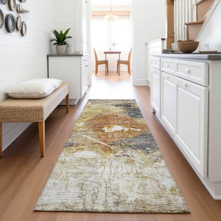Piper Looms Mayfield Abstract AMF1199 Taupe Machine Washable Area Rug Runner Lifestyle Image Feature