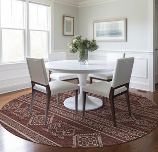 Piper Looms Mayfield Tribal Diamond AMF120 Canyon Machine Washable Area Rug Round Lifestyle Image Feature