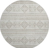 Piper Looms Mayfield Tribal Diamond AMF120 Taupe Machine Washable Area Rug Round Main Image