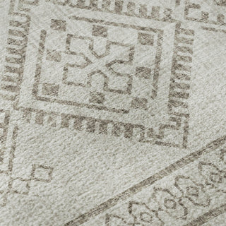 Piper Looms Mayfield Tribal Diamond AMF120 Taupe Machine Washable Area Rug Swatch Image