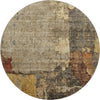 Piper Looms Mayfield Abstract AMF1201 Khaki Machine Washable Area Rug Round Main Image