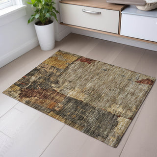 Piper Looms Mayfield Abstract AMF1201 Khaki Machine Washable Area Rug Scatter Lifestyle Image Feature