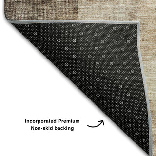 Piper Looms Mayfield Abstract AMF1202 Brown Machine Washable Area Rug Backing Image