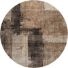 Piper Looms Mayfield Abstract AMF1202 Brown Machine Washable Area Rug Round Main Image