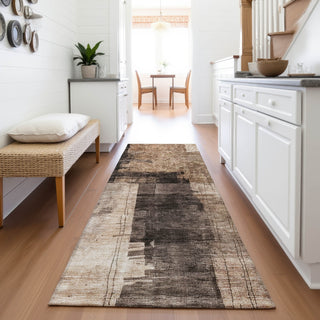Piper Looms Mayfield Abstract AMF1202 Brown Machine Washable Area Rug Runner Lifestyle Image Feature
