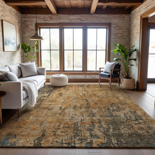Piper Looms Mayfield Abstract AMF1203 Copper Machine Washable Area Rug Lifestyle Image Feature