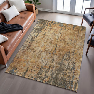 Piper Looms Mayfield Abstract AMF1203 Copper Machine Washable Area Rug Lifestyle Image Feature