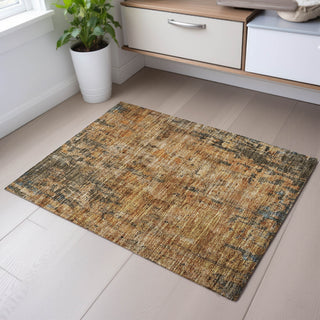 Piper Looms Mayfield Abstract AMF1203 Copper Machine Washable Area Rug Scatter Lifestyle Image Feature