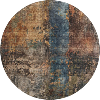 Piper Looms Mayfield Abstract AMF1204 Blue Machine Washable Area Rug Round Main Image