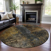 Piper Looms Mayfield Stripes AMF1204 Gray Machine Washable Area Rug Round Lifestyle Image Feature
