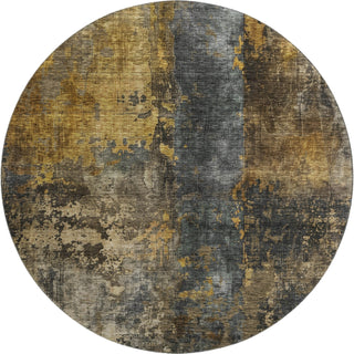 Piper Looms Mayfield Stripes AMF1204 Gray Machine Washable Area Rug Round Main Image