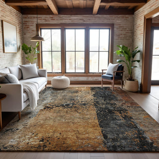Piper Looms Mayfield Abstract AMF1205 Copper Machine Washable Area Rug Lifestyle Image Feature