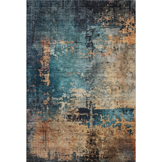 Piper Looms Mayfield Abstract AMF1206 Teal Machine Washable Area Rug main image