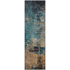 Piper Looms Mayfield Abstract AMF1206 Teal Machine Washable Area Rug Runner Main Image
