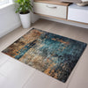 Piper Looms Mayfield Abstract AMF1206 Teal Machine Washable Area Rug Scatter Lifestyle Image Feature