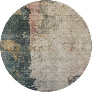 Piper Looms Mayfield Abstract AMF1207 Taupe Machine Washable Area Rug Round Main Image