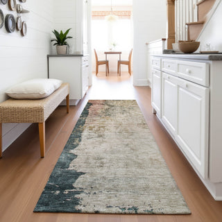 Piper Looms Mayfield Abstract AMF1207 Taupe Machine Washable Area Rug Runner Lifestyle Image Feature