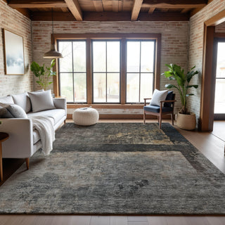 Piper Looms Mayfield Abstract AMF1208 Coffee Machine Washable Area Rug Lifestyle Image Feature