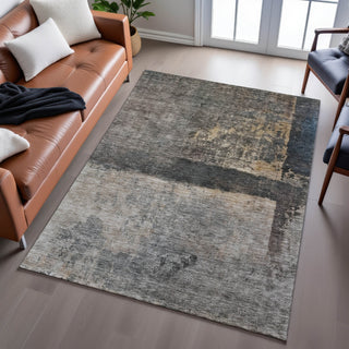 Piper Looms Mayfield Abstract AMF1208 Coffee Machine Washable Area Rug Lifestyle Image Feature