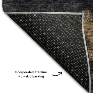 Piper Looms Mayfield Abstract AMF1209 Charcoal Machine Washable Area Rug Backing Image
