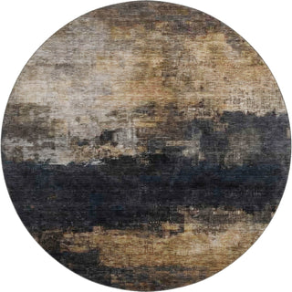 Piper Looms Mayfield Abstract AMF1209 Charcoal Machine Washable Area Rug Round Main Image
