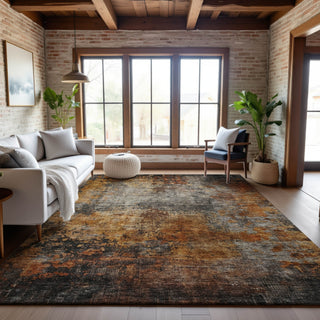 Piper Looms Mayfield Abstract AMF1210 Paprika Machine Washable Area Rug Lifestyle Image Feature
